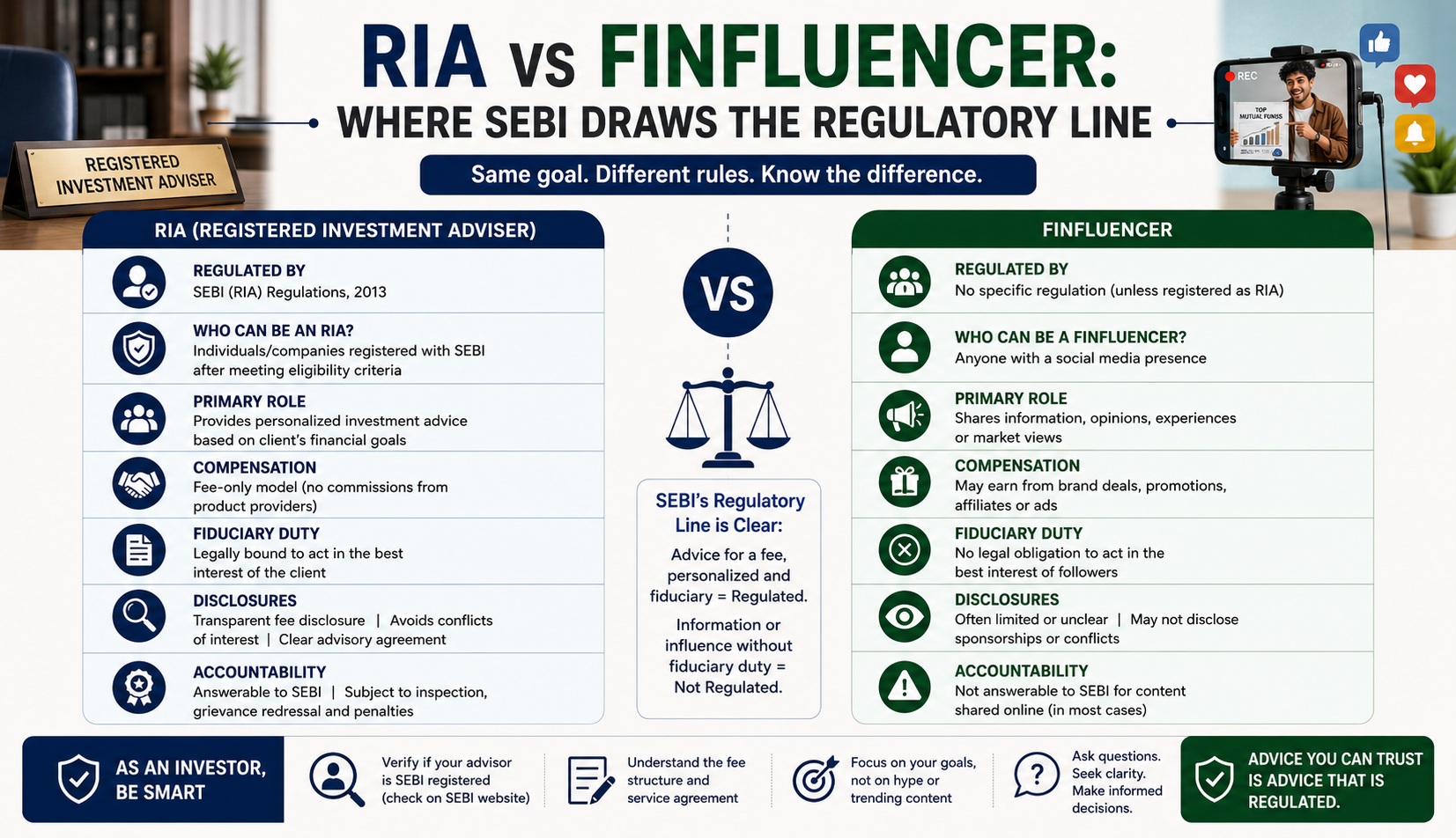 RIA vs Finfluencer: Where SEBI Draws the Regulatory Line (2026 Guide)